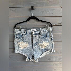 Distressed Denim Shorts